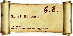 Girst Barbara névjegykártya